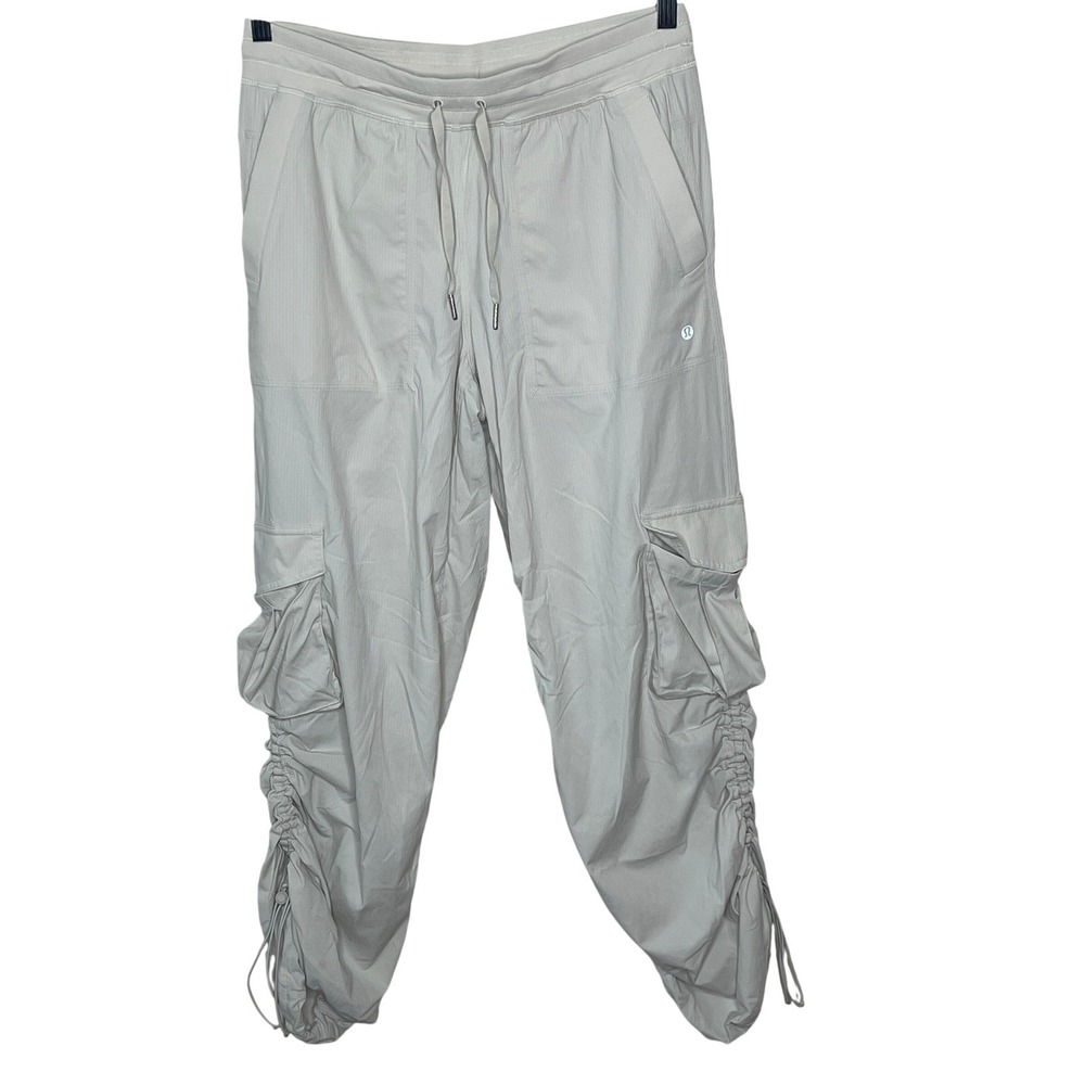 Lululemon Beyond the Studio Ruched Cargo Pants Bone White High Rise Joggers